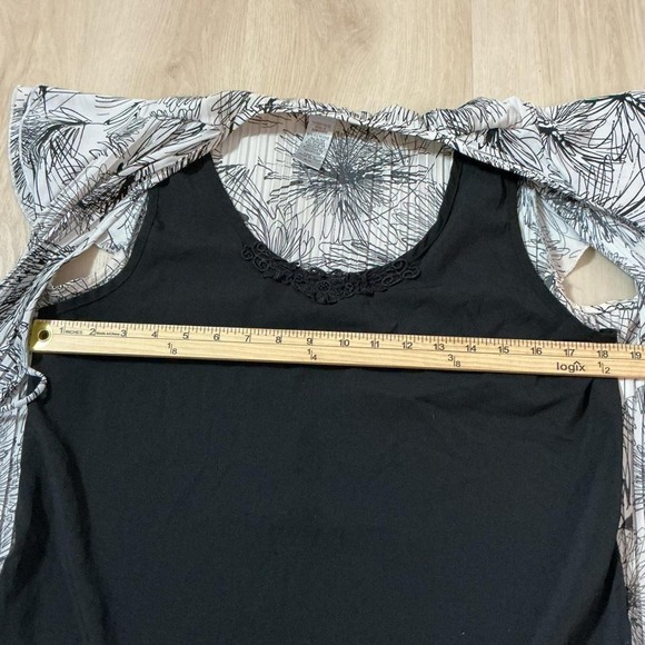 Fred Davia Y2K Black White Graphic Pleated Kimono Top Women S C Stretch - Picture 4 of 6